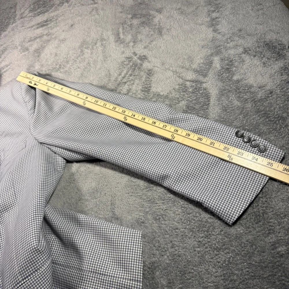 Jos A Bank Travelers Collection 48R Blazer Blue White Micro Houndstooth Wool